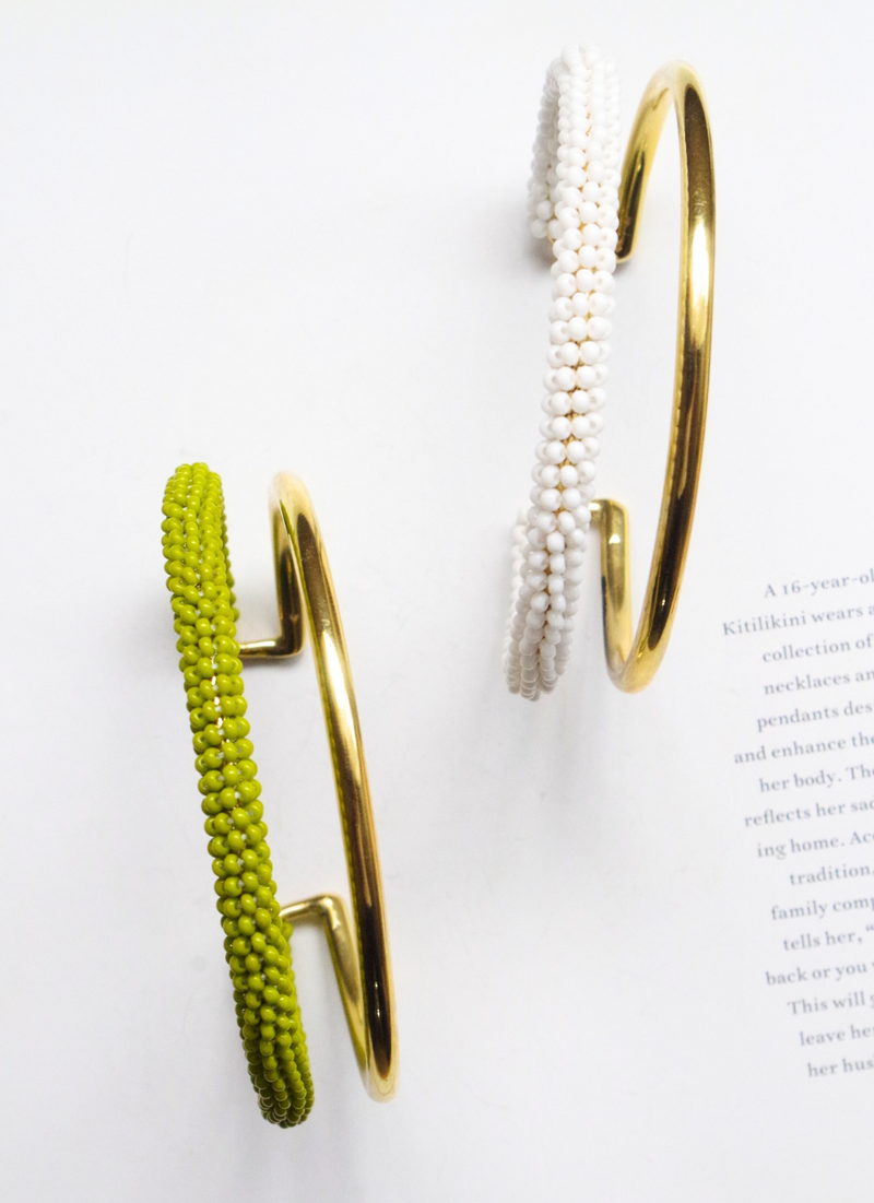 ダブルラインバングル＜オリーブ＞