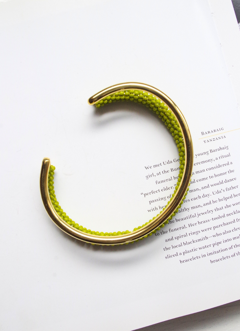 ダブルラインバングル＜オリーブ＞