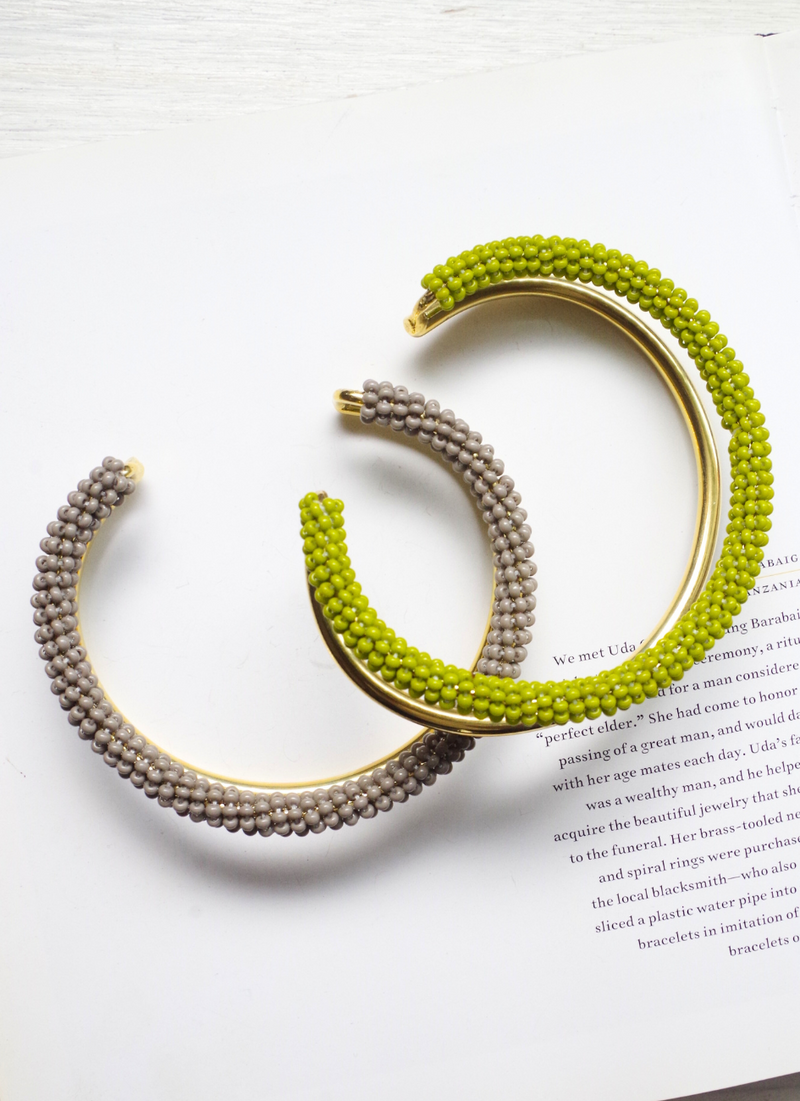 ダブルラインバングル＜オリーブ＞