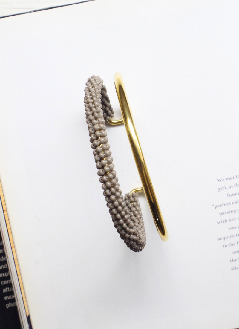 ダブルラインバングル＜グレー＞