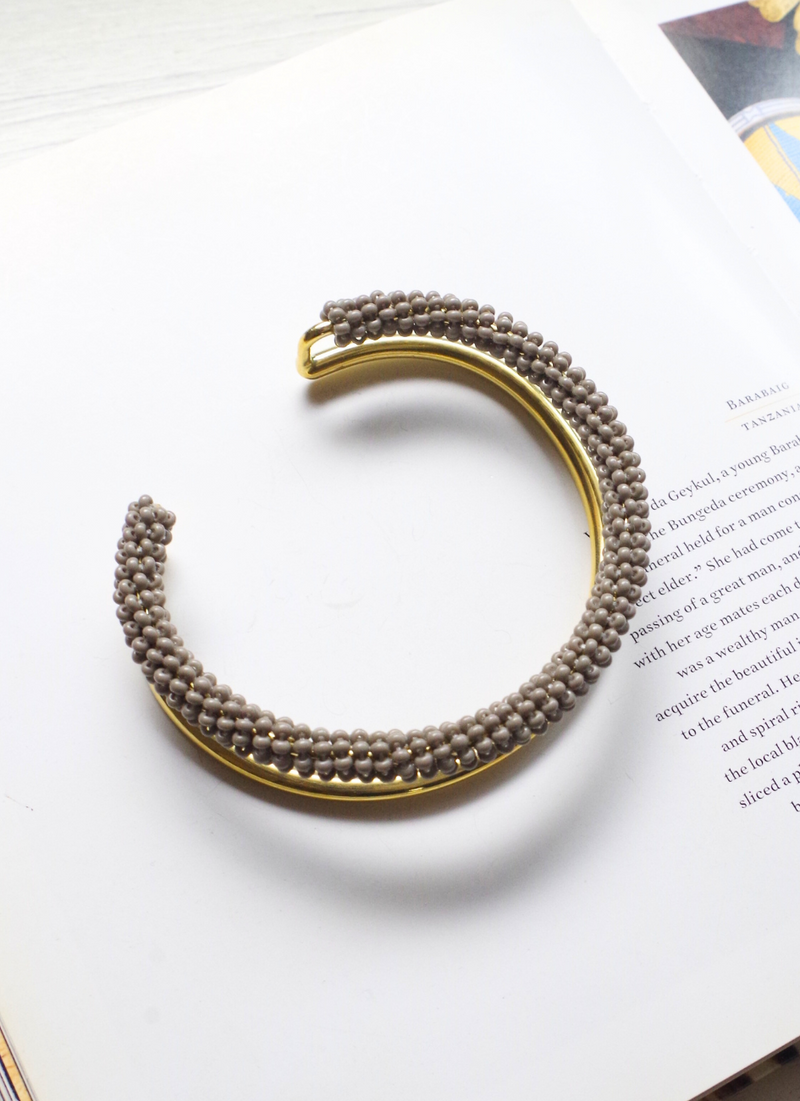 ダブルラインバングル＜グレー＞