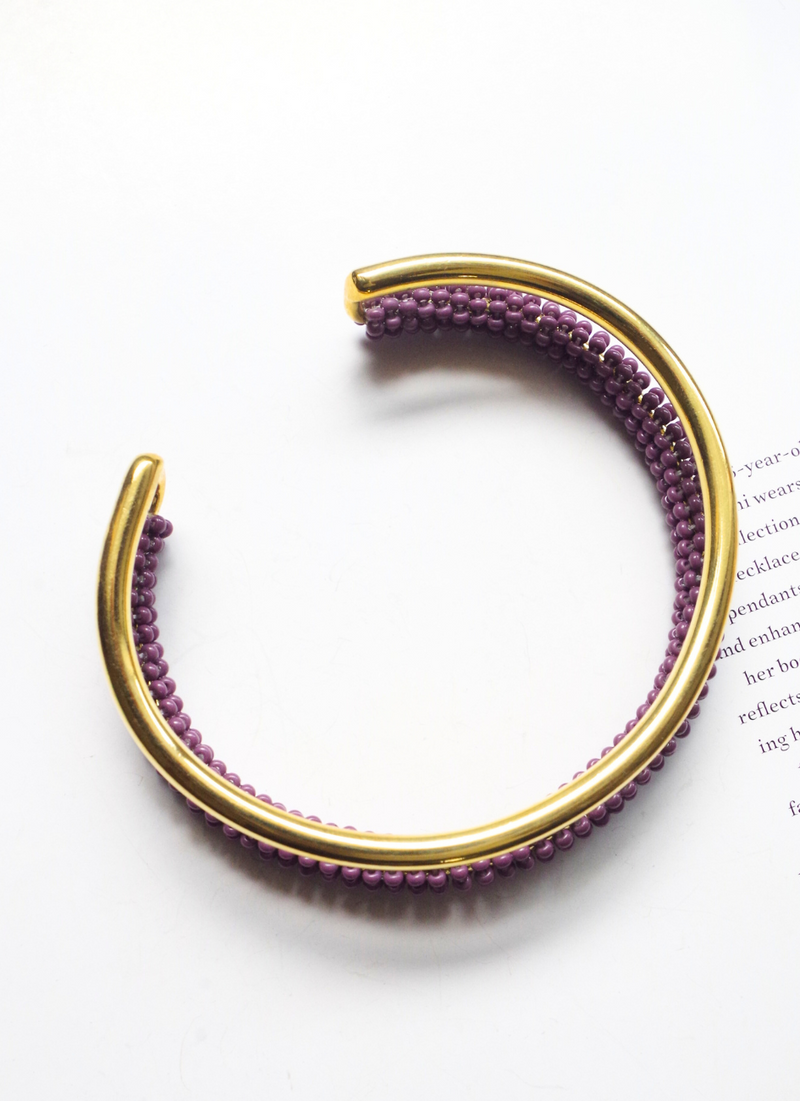 ダブルラインバングル＜パープル＞