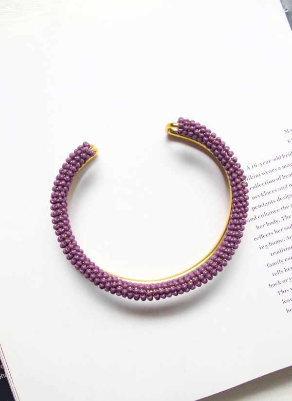 ダブルラインバングル＜パープル＞