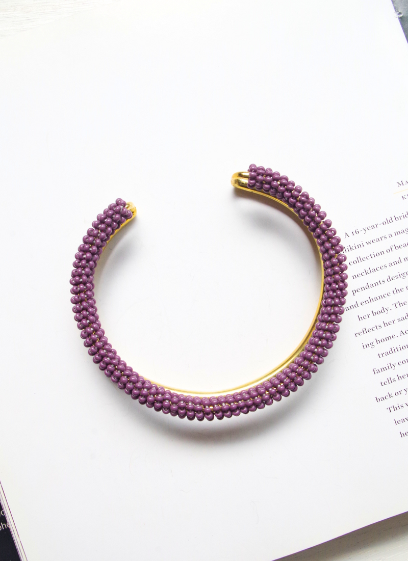 ダブルラインバングル＜パープル＞