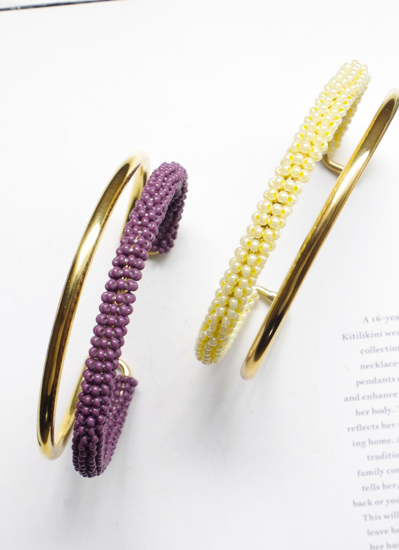 ダブルラインバングル＜パープル＞