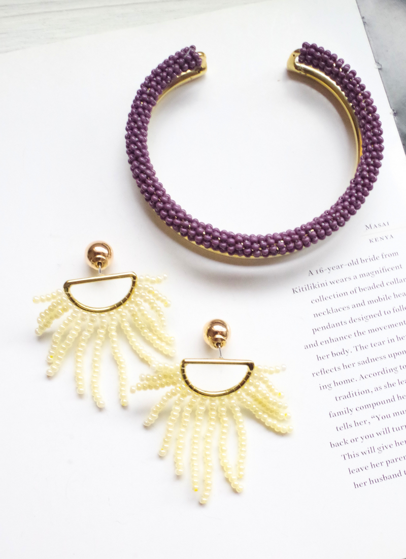 ダブルラインバングル＜パープル＞