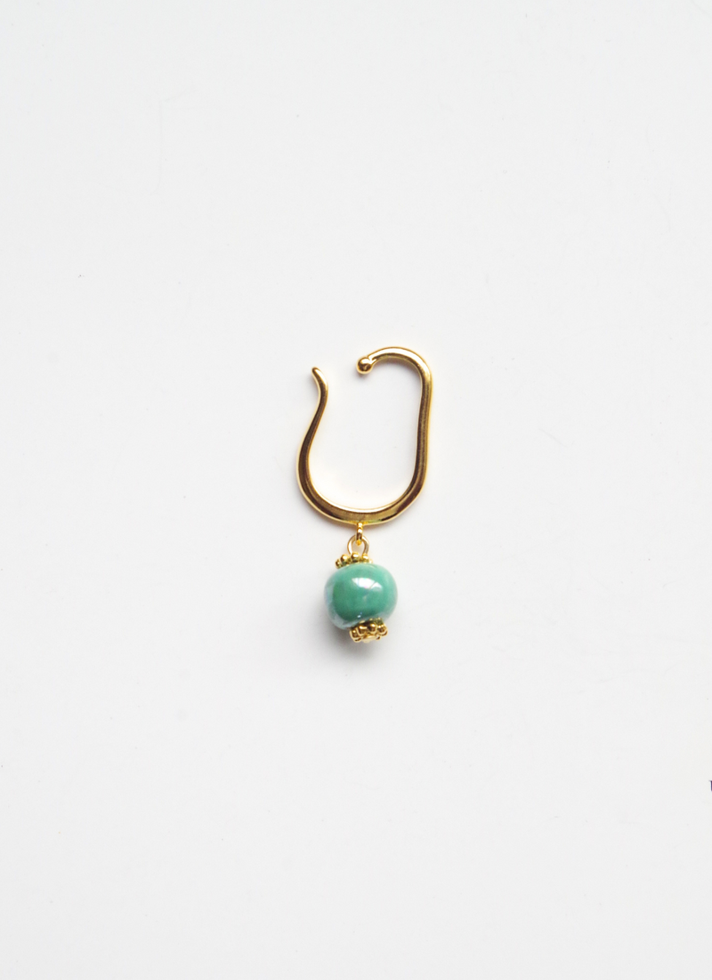 イヤーカフ（パール・エメラルドグリーン)