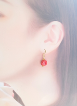 TinySmartieピアス（ドット柄・レッド×オレンジ)
