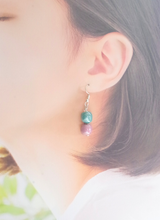 おだんごピアス（パール・ライトピンク＆グリーン)
