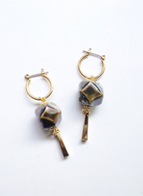 ファセットピアス（フープ・カーキブラウン)