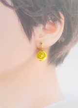 プチラウンドピアス（パール・レモン)