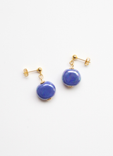 プチラウンドピアス（パール・コーンフラワーブルー)