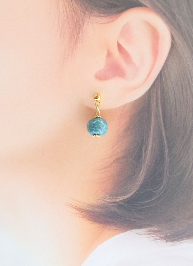 ミニ・カンガピアス（スプラッシュ模様・ターコイズブルーMIX）