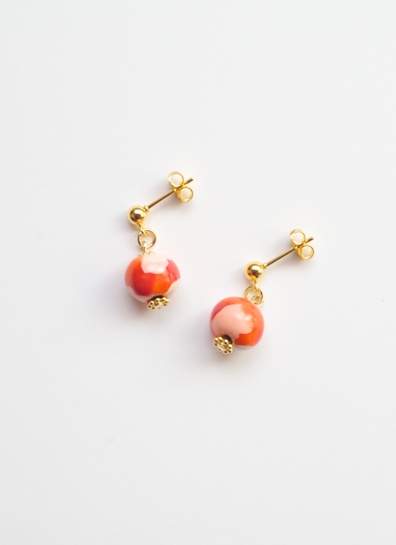 ミニ・カンガピアス（マーブル模様・ロッソオレンジMIX)