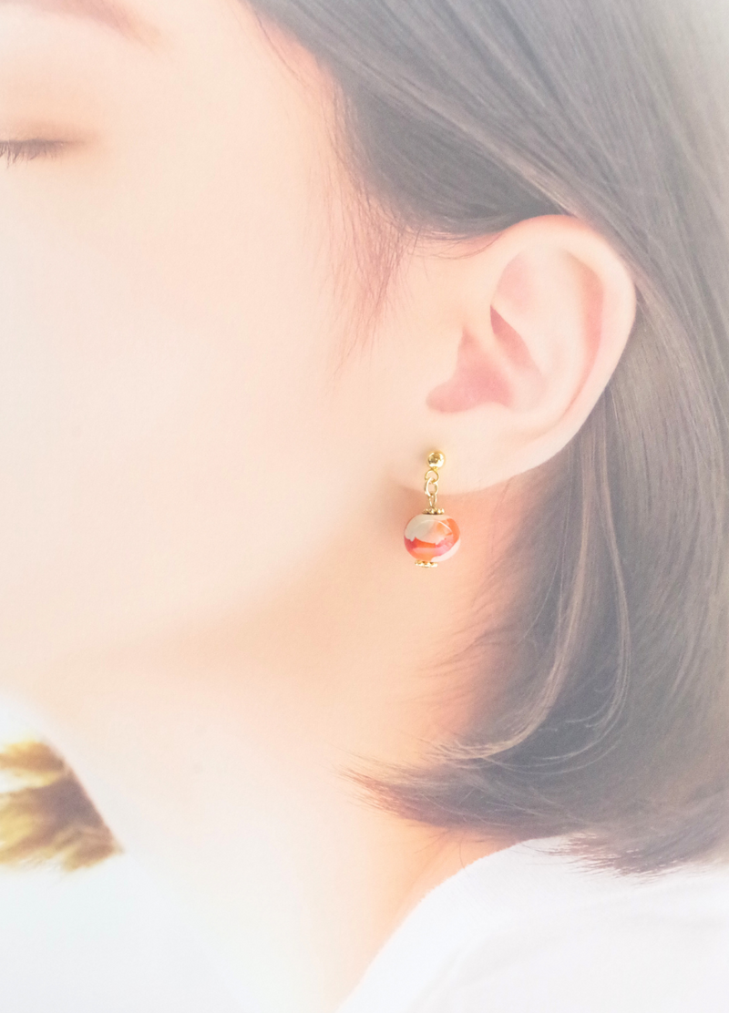 ミニ・カンガピアス（マーブル模様・ロッソオレンジMIX)