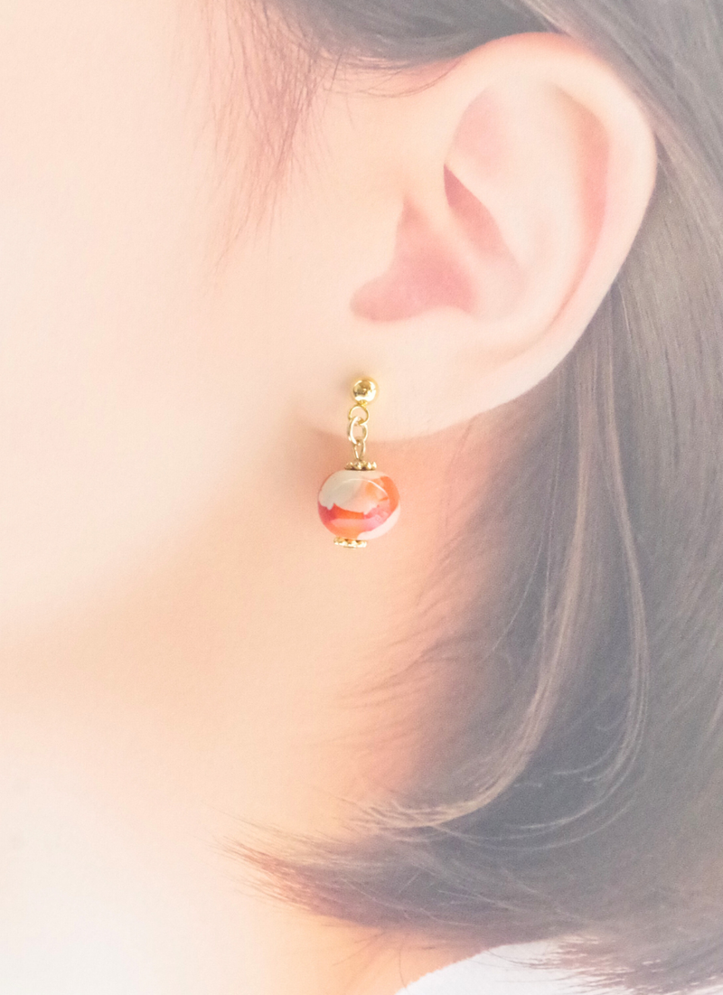 ミニ・カンガピアス（マーブル模様・ロッソオレンジMIX)