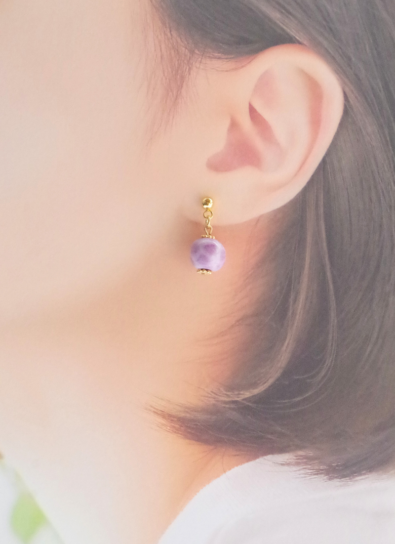 ミニ・カンガピアス（ドット柄・ラベンダーMIX)