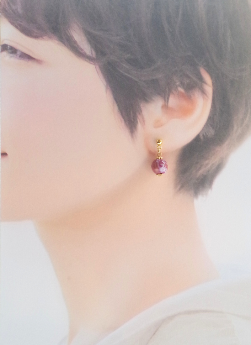 ミニ・カンガピアス（エスニック柄・パープルMIX)