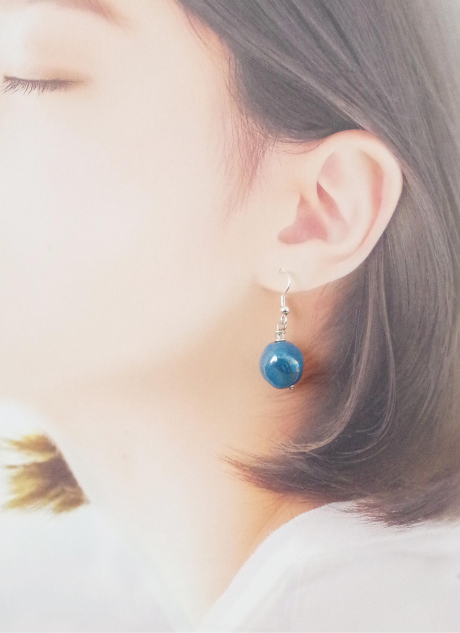 キューブピアス（パール・ターコイズブルー） – Chuui（チューイ）